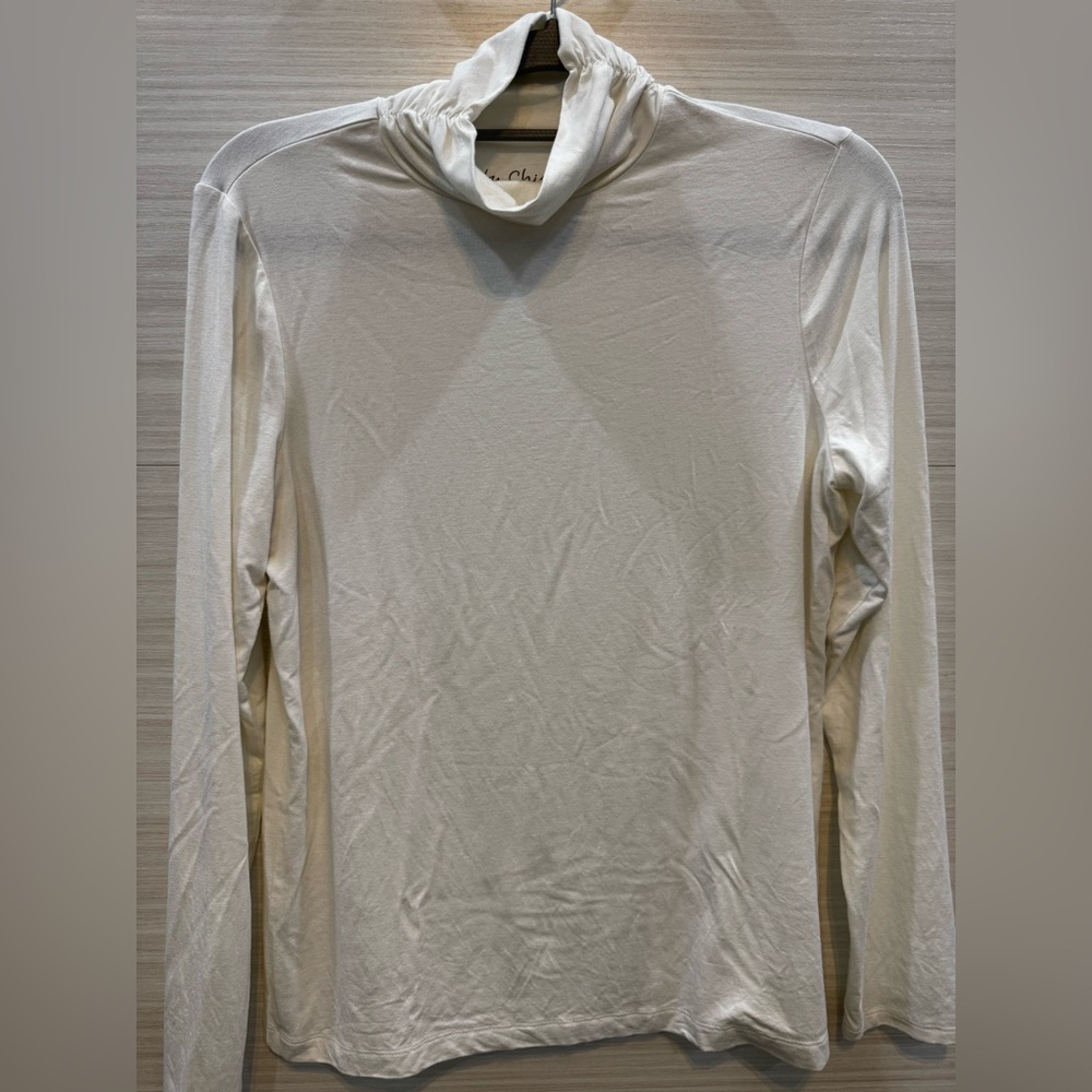 Chico's Soft Cream Mock Turtleneck Top size Medium